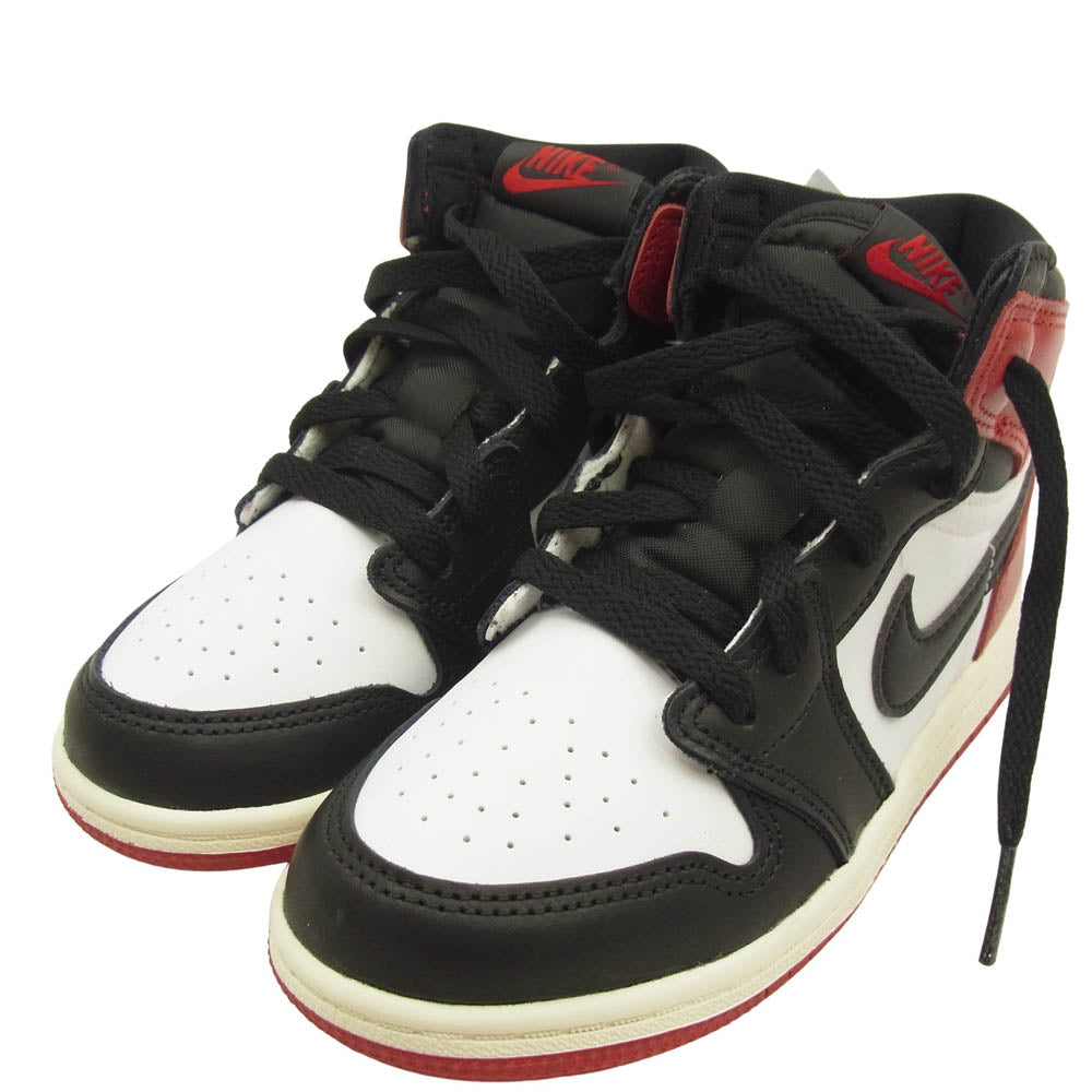NIKE ナイキ FD1413-106 キッズ TD Air Jordan 1 Retro High OG エアジョーダン1 ハイ OG Black Toe Reimagined TD ブラックトゥリイマジンド スニーカー ホワイト系 ブラック系 レッド系 16cm【新古品】【未使用】【中古】