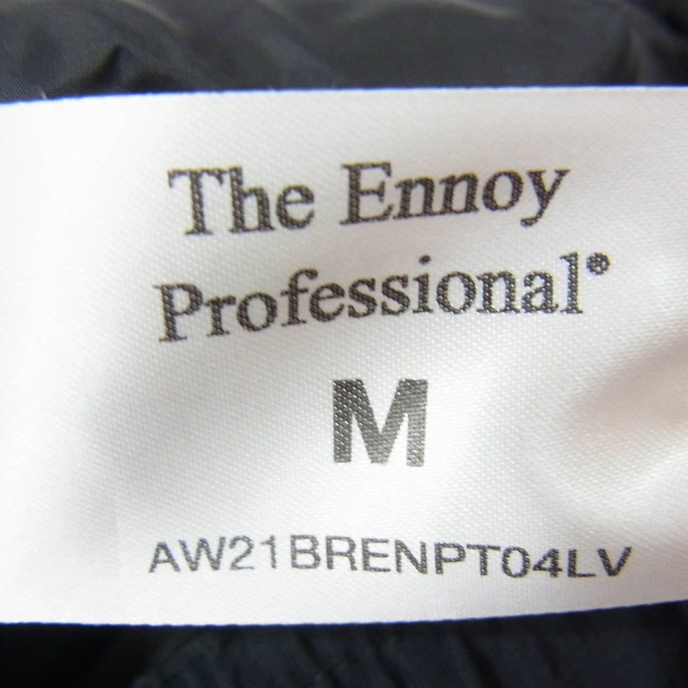 The Ennoy Professional ザ エンノイ プロフェッショナル 21AW AW21BRENPT04LV PADDED NYLON PANTS 中綿 ロゴ刺繍 パデット ナイロン パンツ ブラック系 M【中古】