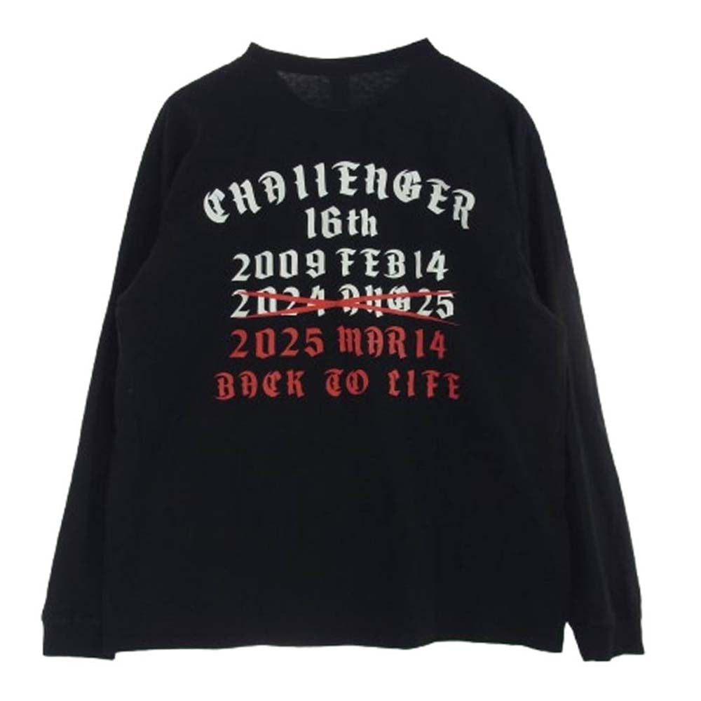 CHALLENGER チャレンジャー CLG-TS025-019 BACK TO LIFE L/S TEE バックプリント ロングスリーブTシャツ 長袖カットソー ブラック系 L【中古】
