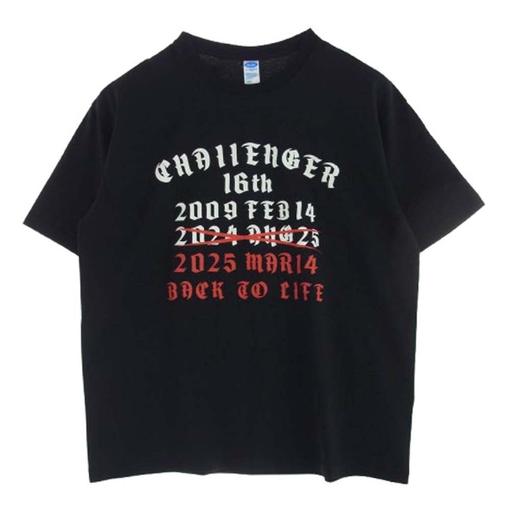CHALLENGER チャレンジャー CLG-TS025-020 BACK TO LIFE TEE フロントプリント Tシャツ 半袖カットソー ブラック系 L【極上美品】【中古】