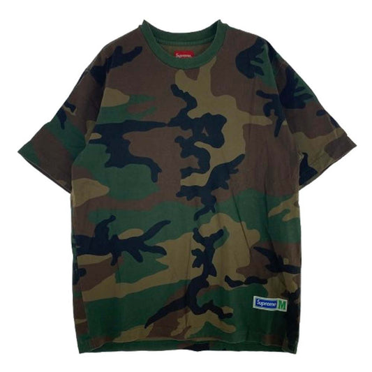 Supreme シュプリーム 18ss Athletic Label S/S Top Woodland Camo カモ 半袖 Tシャツ カーキ系 M【中古】