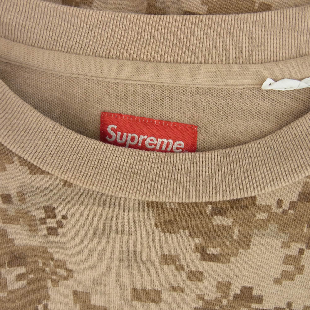 Supreme シュプリーム 17AW Pocket Tee デジカモ ポケット 長袖 Tシャツ ブラウン系 ベージュ系 M【中古】