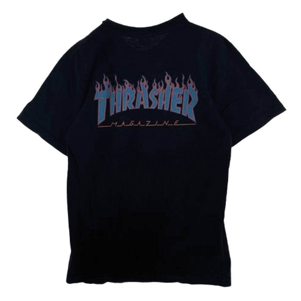 Supreme シュプリーム 15SS THRASHER Flame Logo Tee スラッシャー フレイム ロゴ Tシャツ ブラック系 M【中古】
