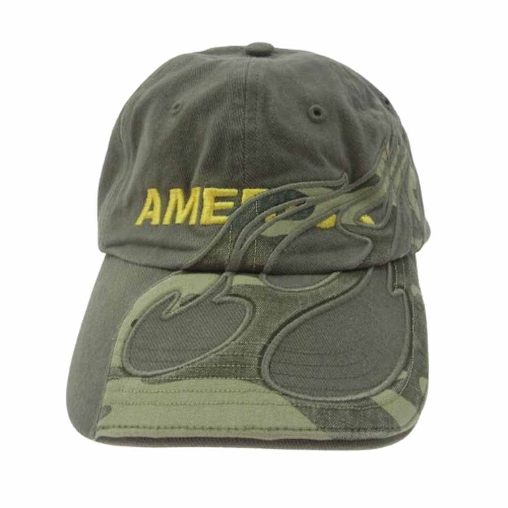 VETEMENTS ヴェトモン 18AW Reebok Baseball Cap リーボック ファイヤーパターン ベースボール キャップ カーキ系【中古】