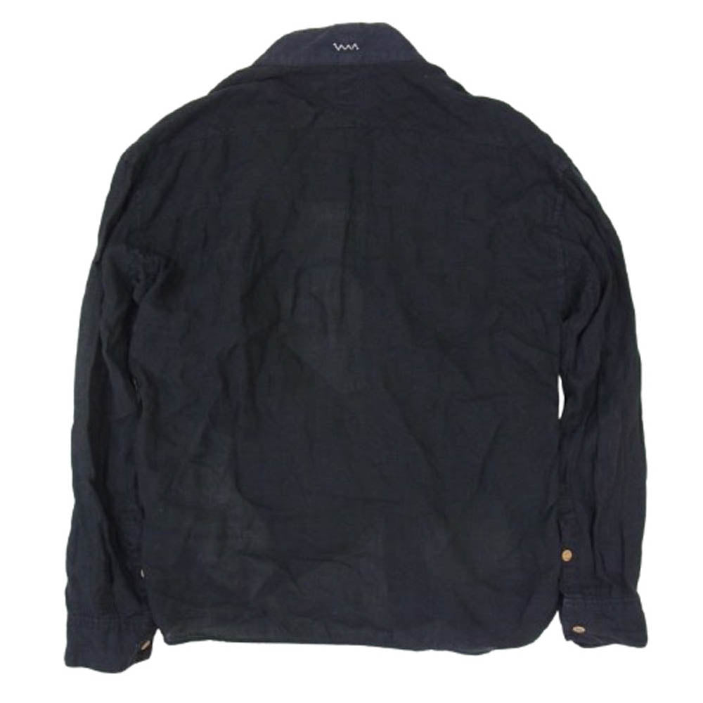 VISVIM ビズビム 18SS 118105011016 VLINEN リネン ラモ 羽織 シャツ ネイビー系 2【中古】