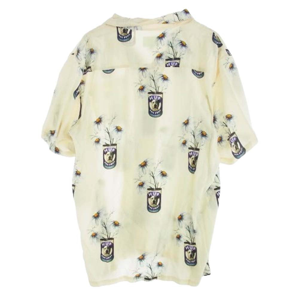 HUF ハフ 22SBU00142 CANNED S/S RESORT TOP オープンカラー レーヨン 半袖シャツ イエロー系 XL【極上美品】【中古】