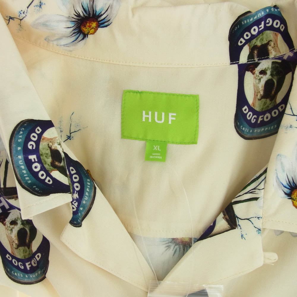 HUF ハフ 22SBU00142 CANNED S/S RESORT TOP オープンカラー レーヨン 半袖シャツ イエロー系 XL【極上美品】【中古】