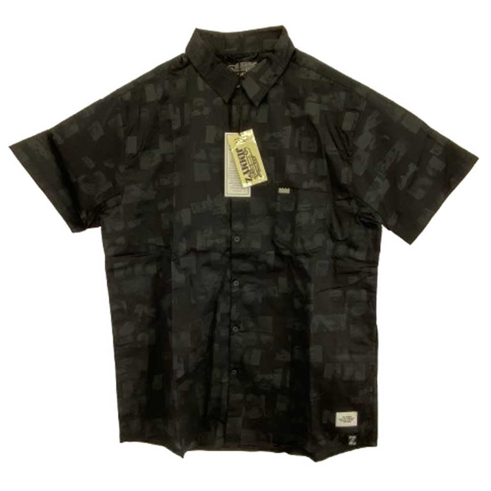CRIMIE クライミー CR1-C2B1-SS02 × JIMMY’Z ジミーズ EYES SHIRT 総柄 半袖シャツ ブラック系 XXL【新古品】【未使用】【中古】
