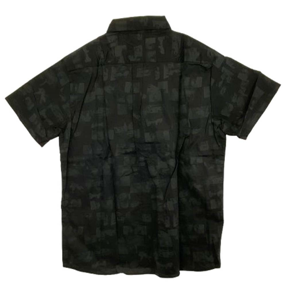 CRIMIE クライミー CR1-C2B1-SS02 × JIMMY’Z ジミーズ EYES SHIRT 総柄 半袖シャツ ブラック系 XXL【新古品】【未使用】【中古】