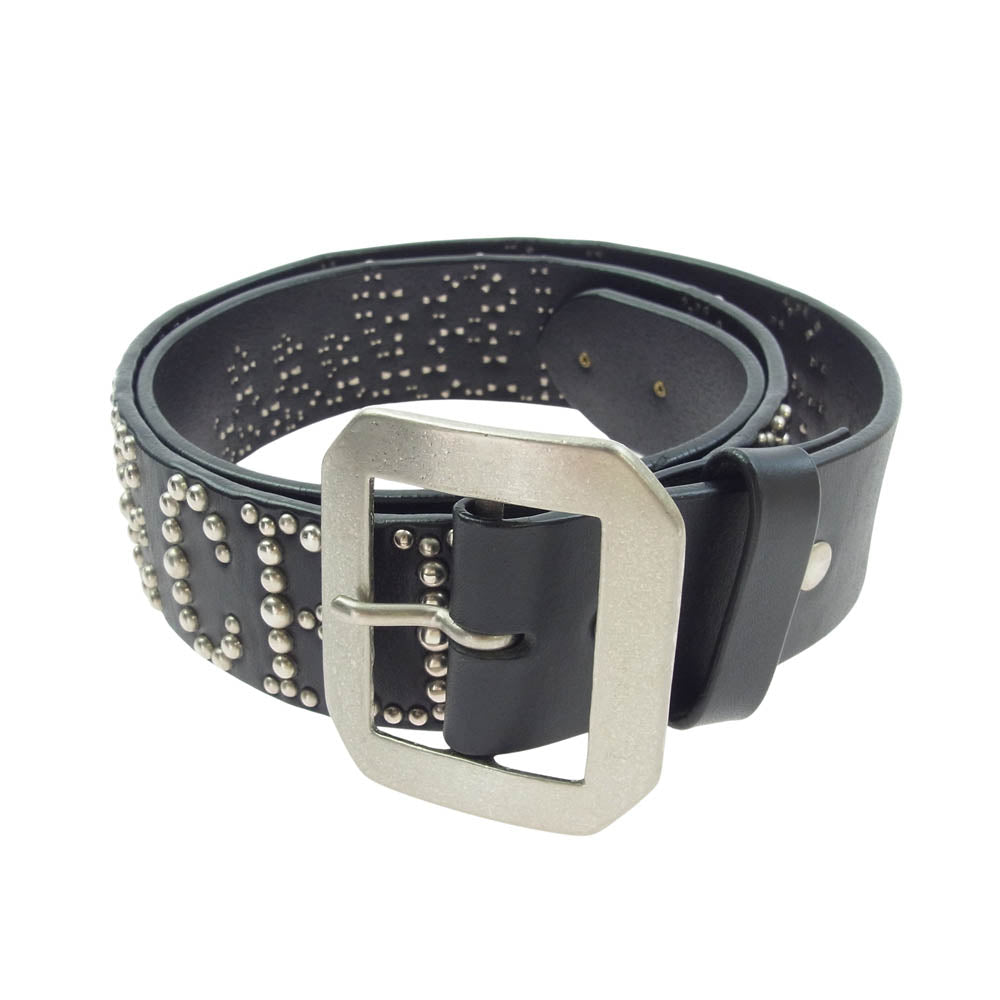 CRIMIE クライミー CXMT-BL01 × METAL JACKET メタルジャケット GLGB TSUDS BELT ステアハイド スタッズ レザーベルト ブラック系 36【美品】【中古】