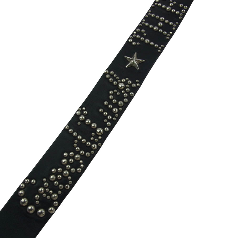 CRIMIE クライミー CXMT-BL01 × METAL JACKET メタルジャケット GLGB TSUDS BELT ステアハイド スタッズ レザーベルト ブラック系 36【美品】【中古】