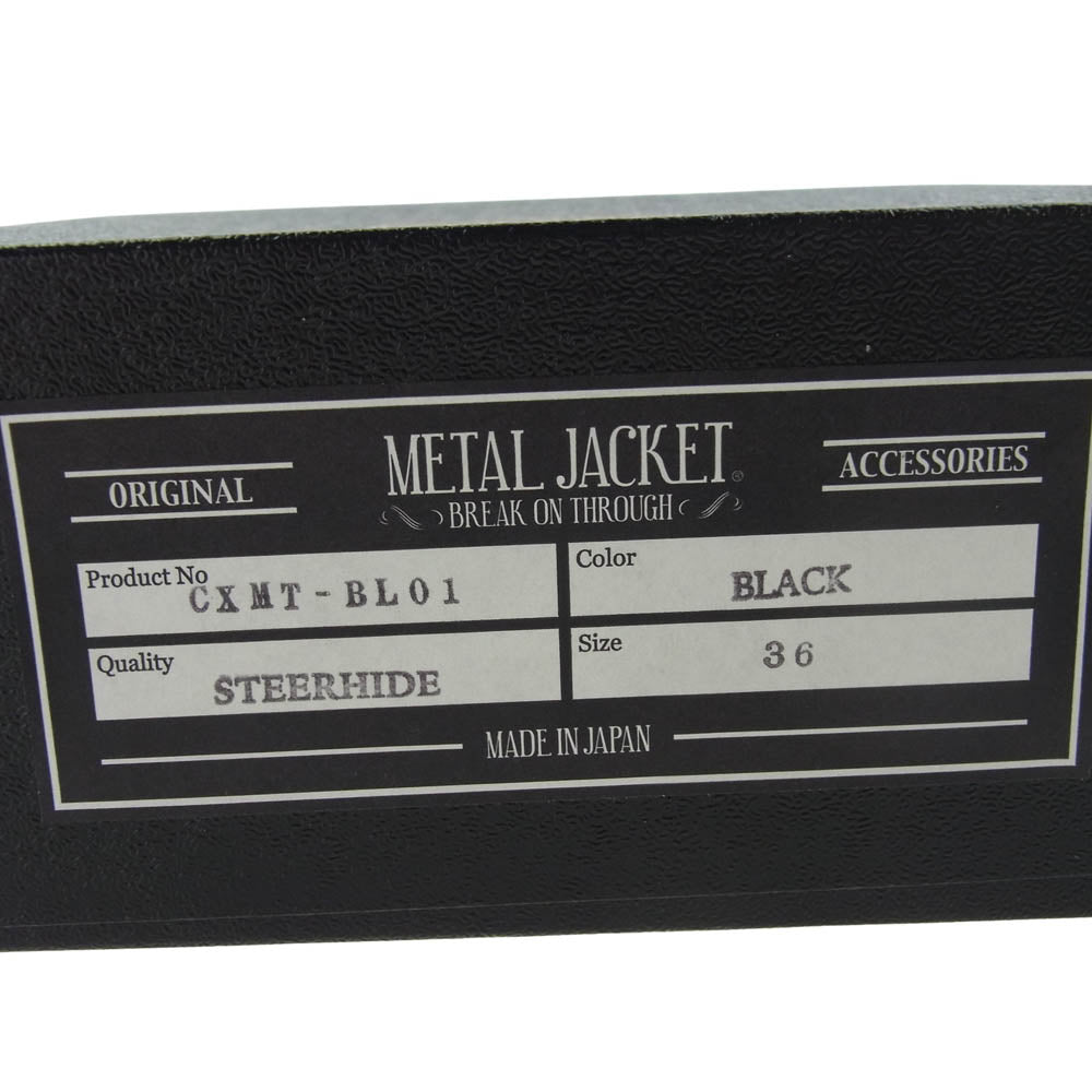 CRIMIE クライミー CXMT-BL01 × METAL JACKET メタルジャケット GLGB TSUDS BELT ステアハイド スタッズ レザーベルト ブラック系 36【美品】【中古】