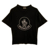 MONCLER モンクレール 23SS I10938C00014 MAGLIA MANICHE CORTE ロゴ 刺繍 半袖 Tシャツ ブラック系 S【美品】【中古】