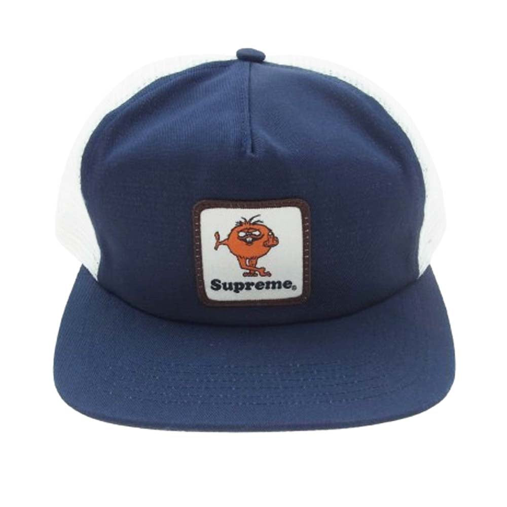 Supreme シュプリーム 23AW Camacho Mesh Back 5-Panel カマチョ メッシュ バック 5パネル キャップ 帽子 ホワイト系 ネイビー系【美品】【中古】