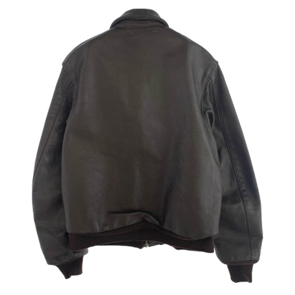 ミリタリー INSIGNIA LEATHER インシグニアレザー社製 A-2 レザー フライトジャケット ブラウン系 40【中古】