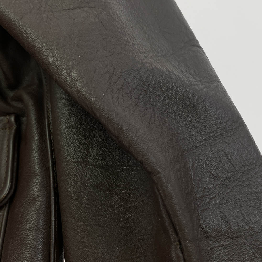 ミリタリー INSIGNIA LEATHER インシグニアレザー社製 A-2 レザー フライトジャケット ブラウン系 40【中古】