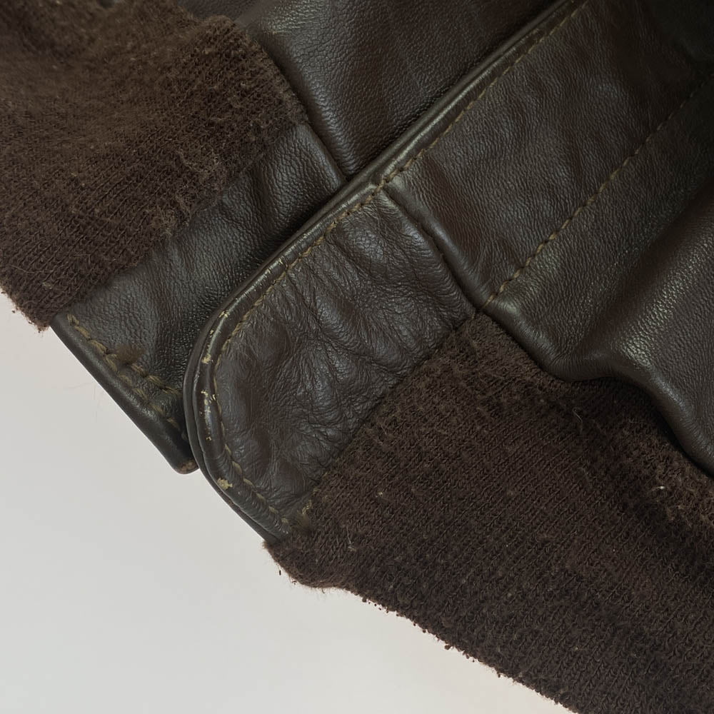 ミリタリー INSIGNIA LEATHER インシグニアレザー社製 A-2 レザー フライトジャケット ブラウン系 40【中古】