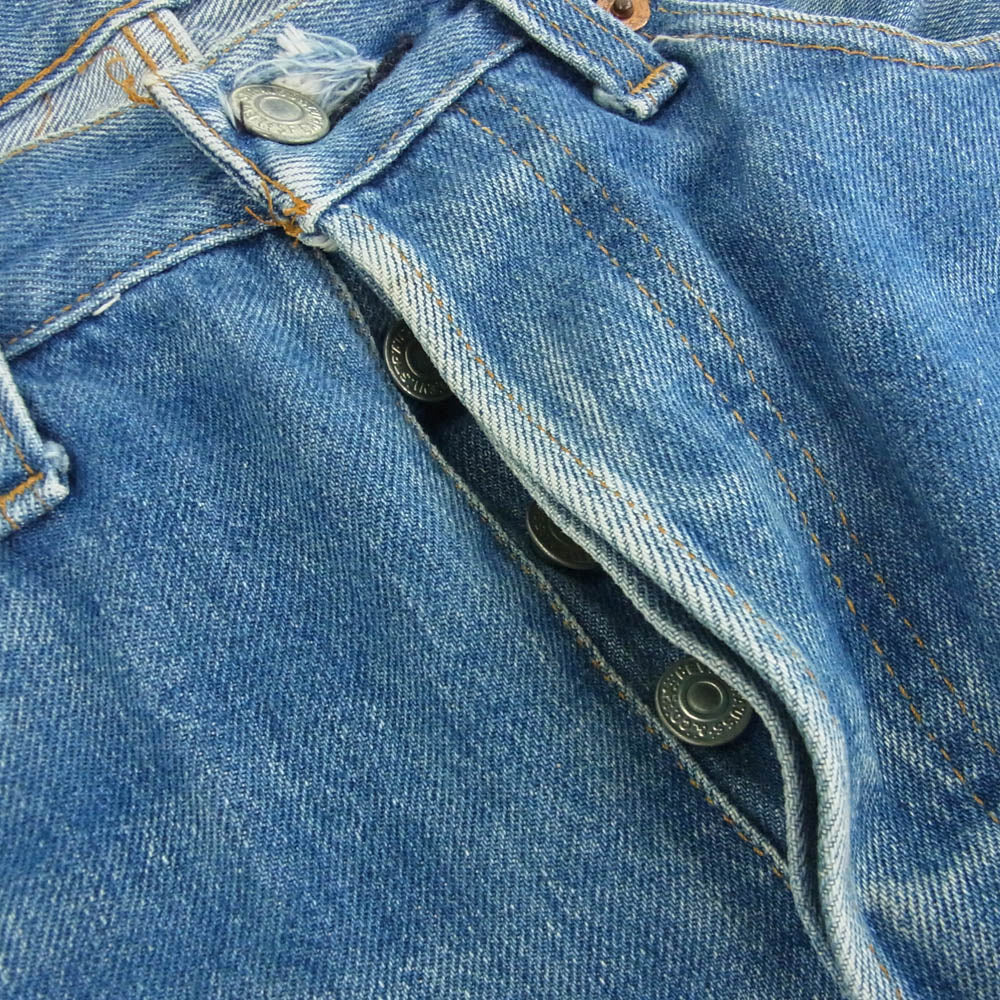 Levi's リーバイス 80's ハチマル 501 ボタンフライ セルビッチ デニムパンツ ボタン裏刻印524 赤耳 インディゴブルー系 W31【中古】