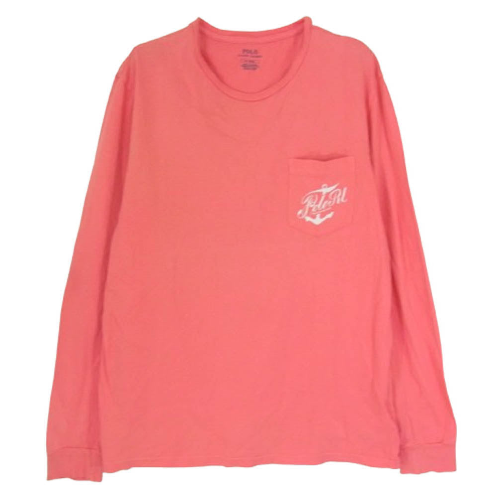 RALPH LAUREN ラルフローレン 5th RX バックプリント ロゴ ロング スリーブ カットソー ピンク系 M【中古】