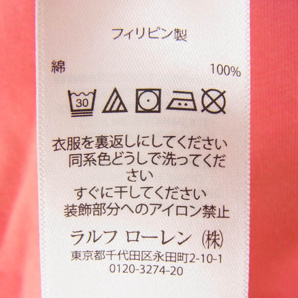 RALPH LAUREN ラルフローレン 5th RX バックプリント ロゴ ロング スリーブ カットソー ピンク系 M【中古】