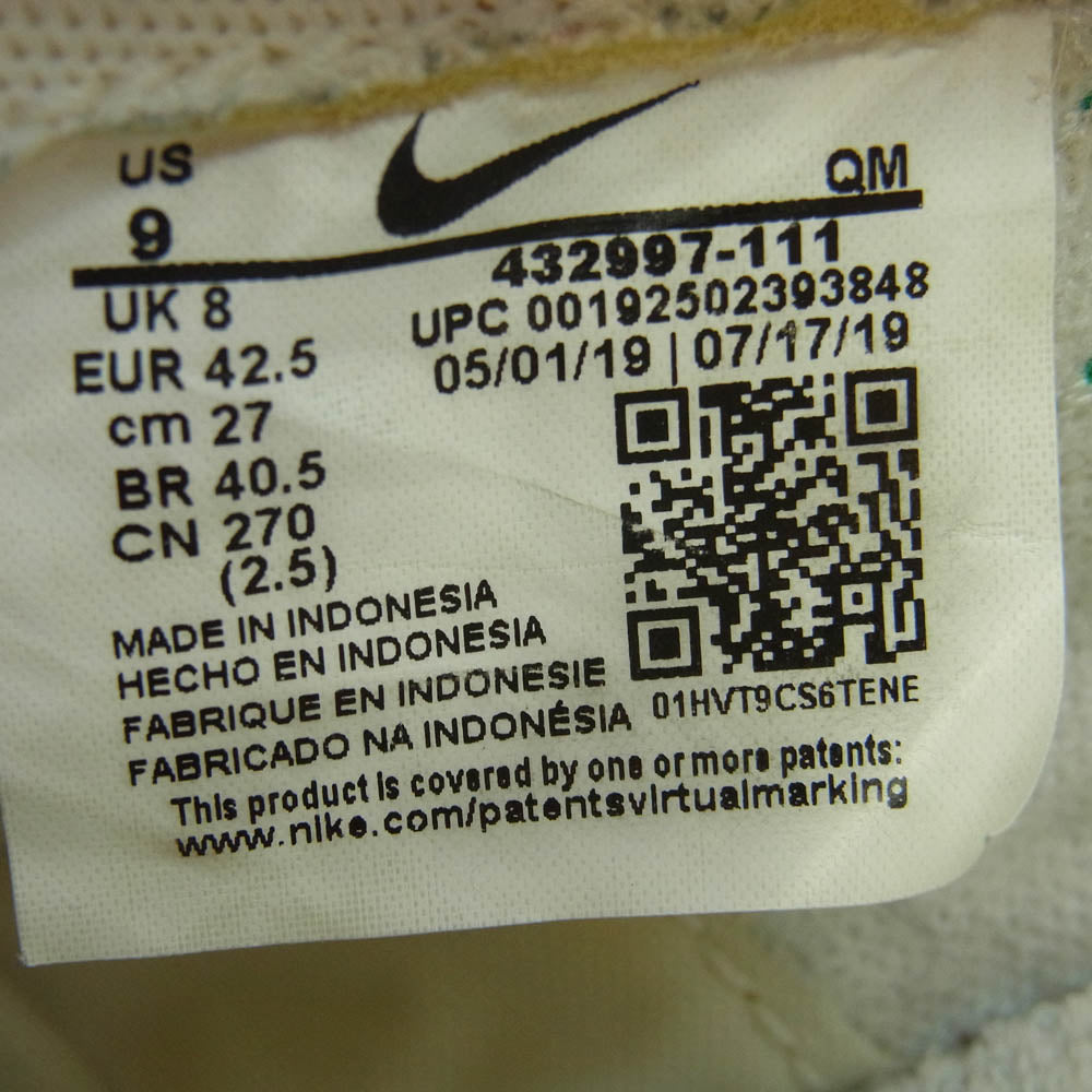 NIKE ナイキ 432997-111 【観賞用】J.CREW Killshot 2 Leather Sail Lucid Green ジェイクルー キルショット2 レザー スニーカー ホワイト系 27cm【中古】