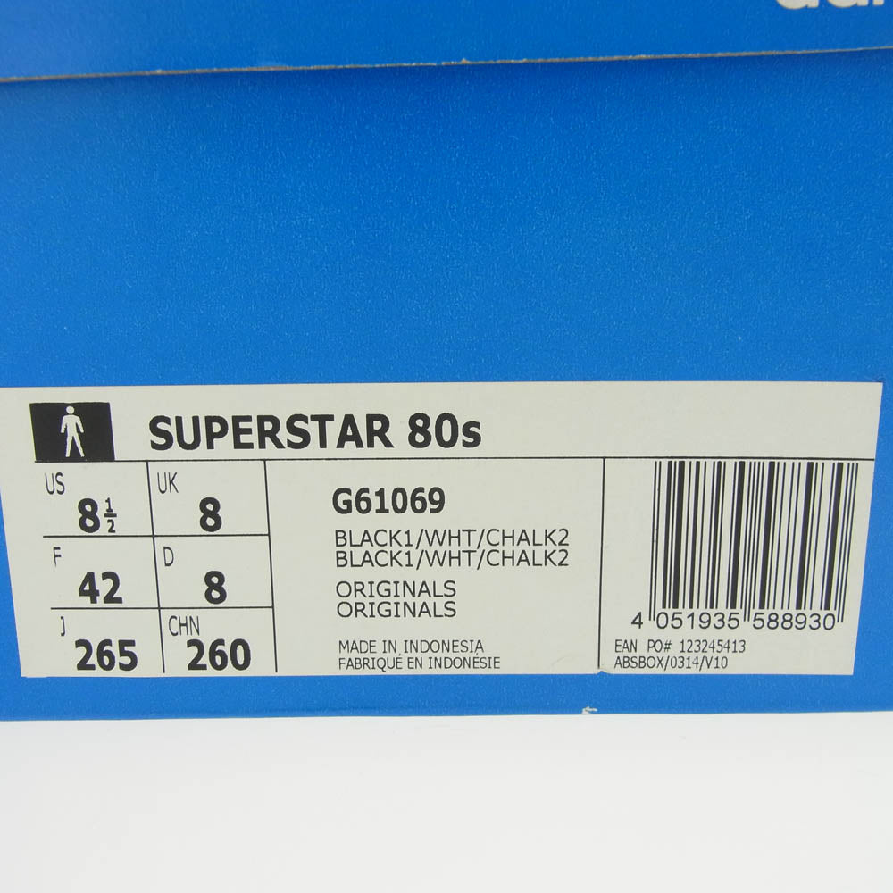 adidas アディダス G61069 SUPER STAR 80s スーパースター ローカット スニーカー ブラック系 26.5cm【中古】