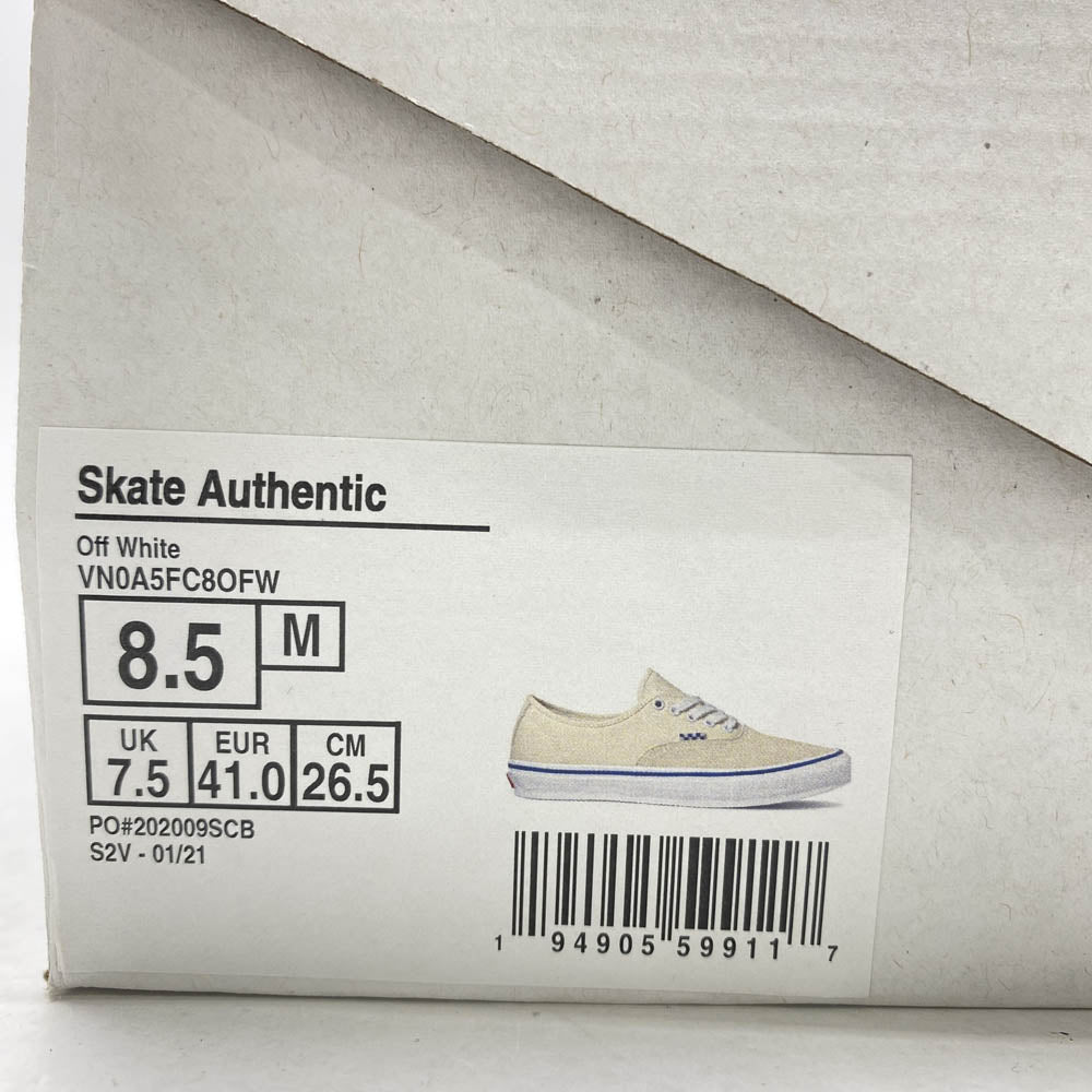 VANS バンズ VN0A5FC8OFW SKATE AUTHENTIC オーセンティック スニーカー オフホワイト系 26.5cm【中古】