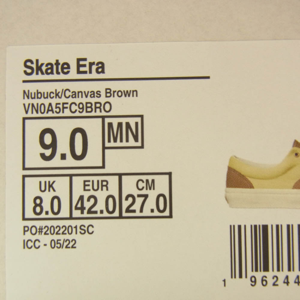 VANS バンズ VN0A5FC9BRO Skate Era スケート エラ スニーカー ブラウン系 27cm【美品】【中古】