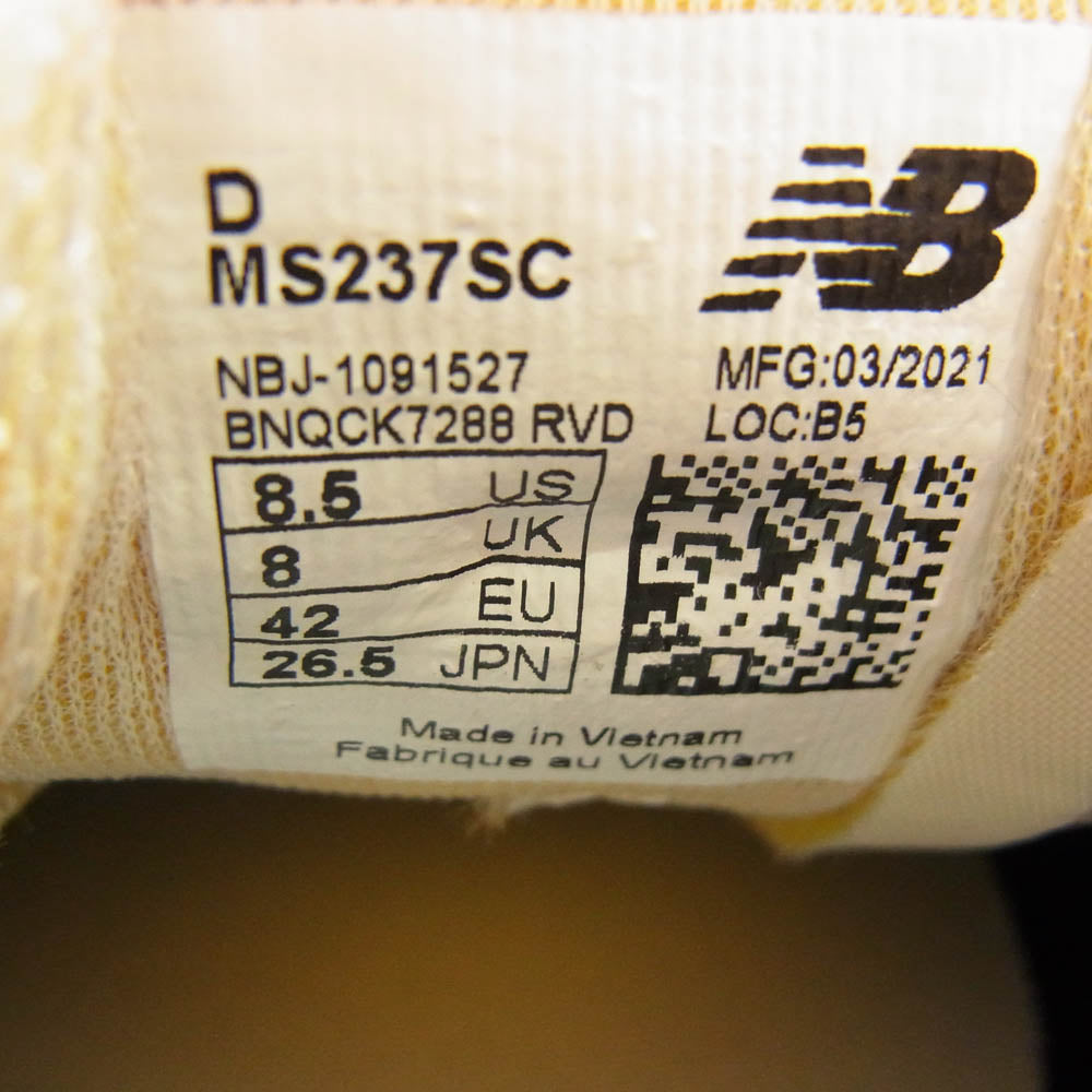 NEW BALANCE ニューバランス MS237SC ビッグNロゴ ローカット スニーカー グレー系 ネイビー系 26.5cm【中古】