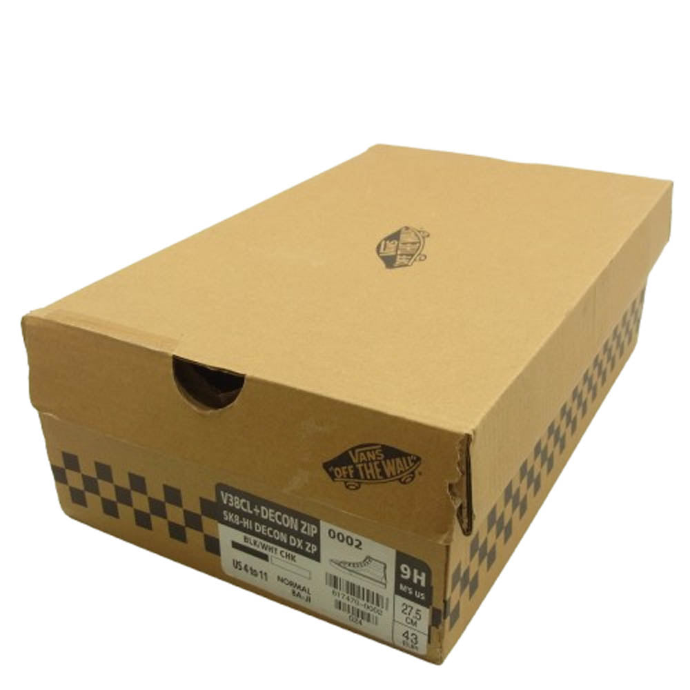 VANS バンズ SK8-HI DECON DX ZIP スケートハイ デコン DX ジップ スニーカー ブラック系 ホワイト系 27.5cm【極上美品】【中古】