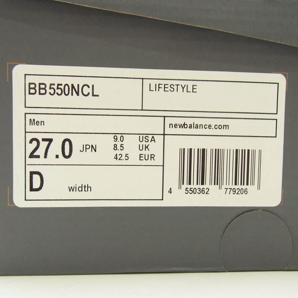 NEW BALANCE ニューバランス BB550NCL BB550 バスケットボールシューズ スニーカー ホワイト系 27cm【中古】