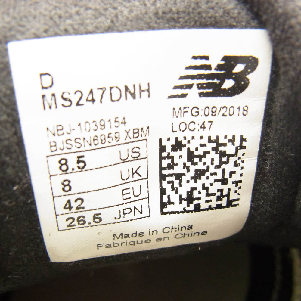 NEW BALANCE ニューバランス MS247DNH × N.HOOLYWOOD EXCHANGE SERVICE エヌハリウッド ローカット スニーカー ホワイト系 ベージュ系 ブラック系 26.5cm【中古】