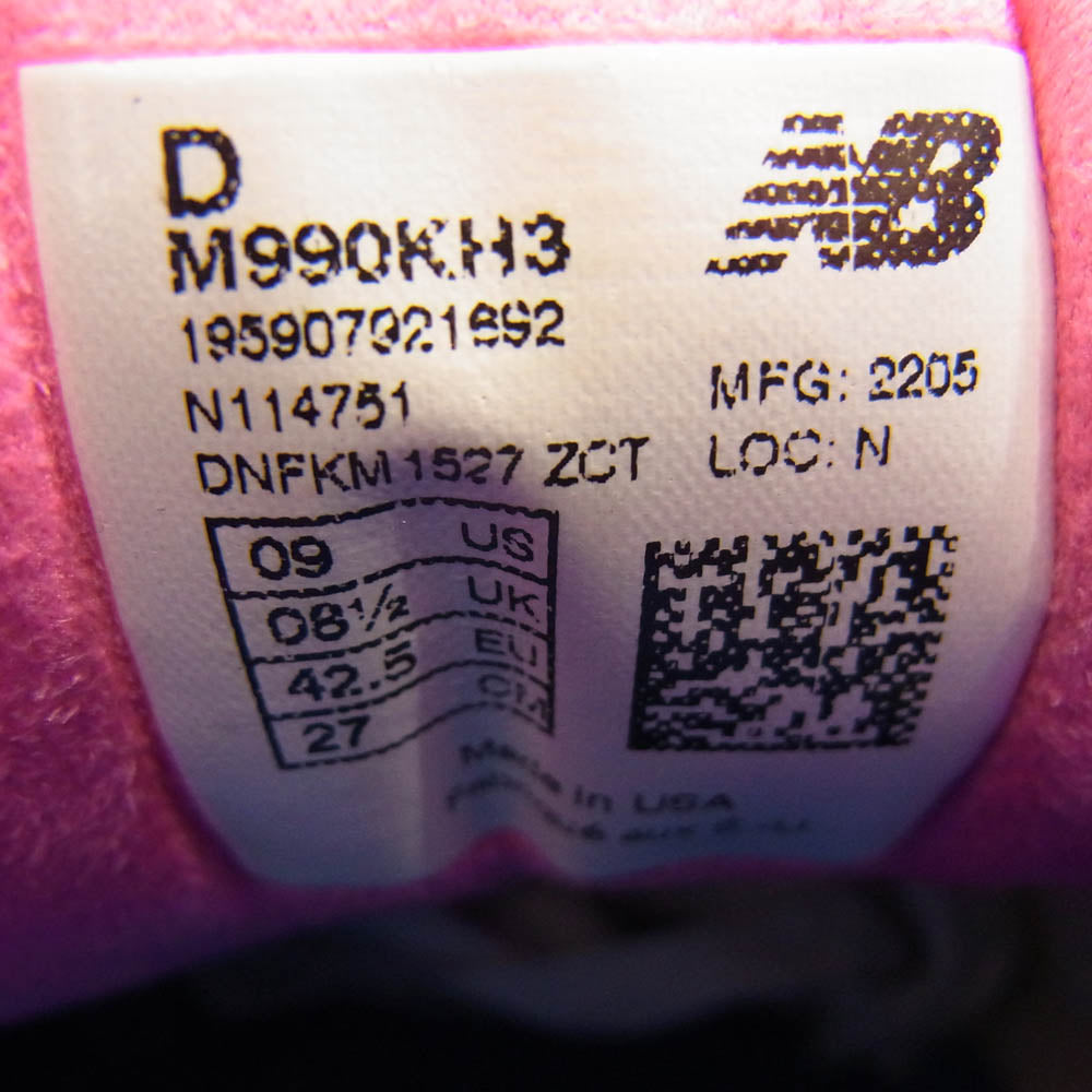 NEW BALANCE ニューバランス M990KH3 フェイクバスターズ鑑定済 KITH 990V3 キス 990V3 デイトナ スニーカー 27cm【中古】