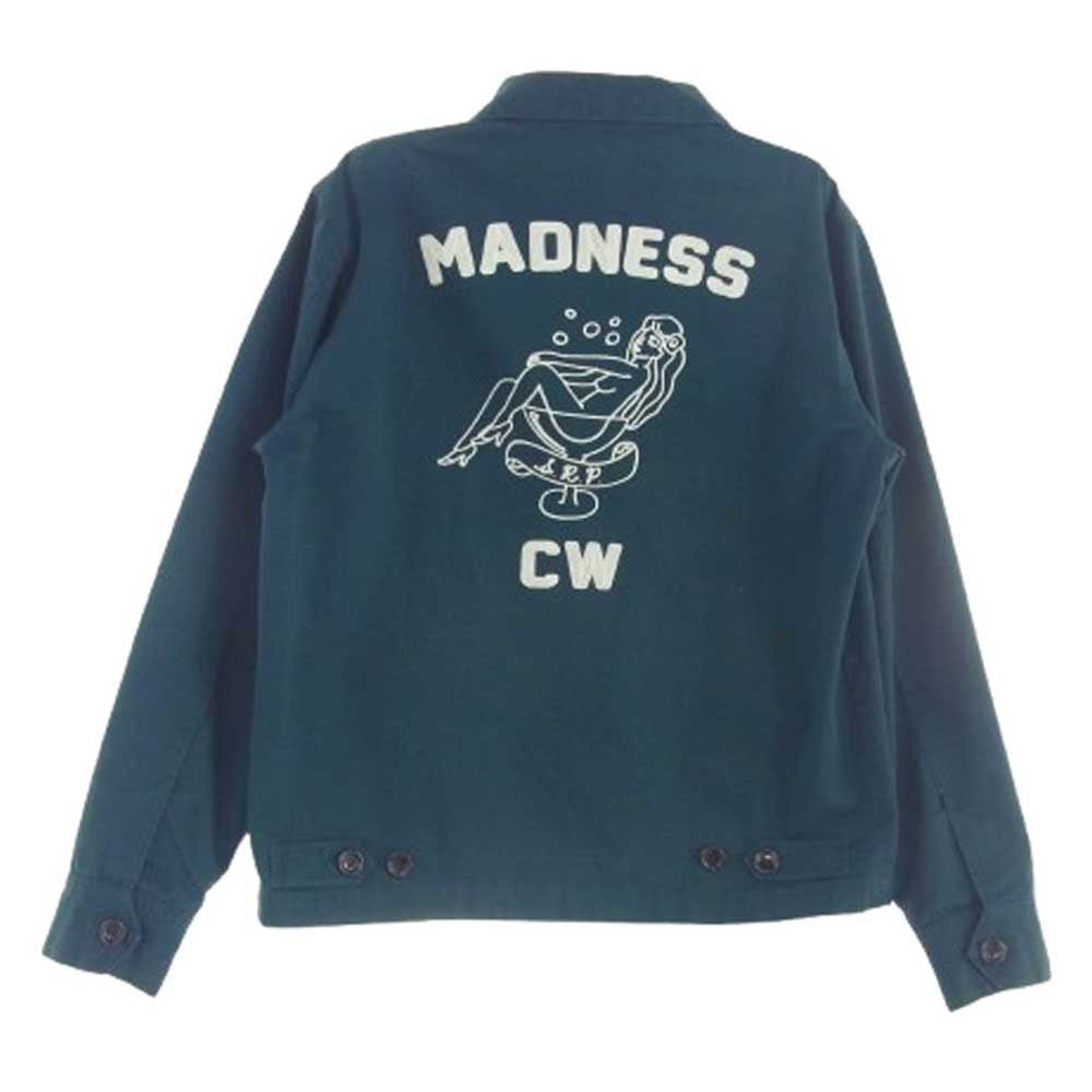 CLUCT クラクト バック刺繍 ジップアップ ジャケット スウィングトップ グリーン系 M【中古】