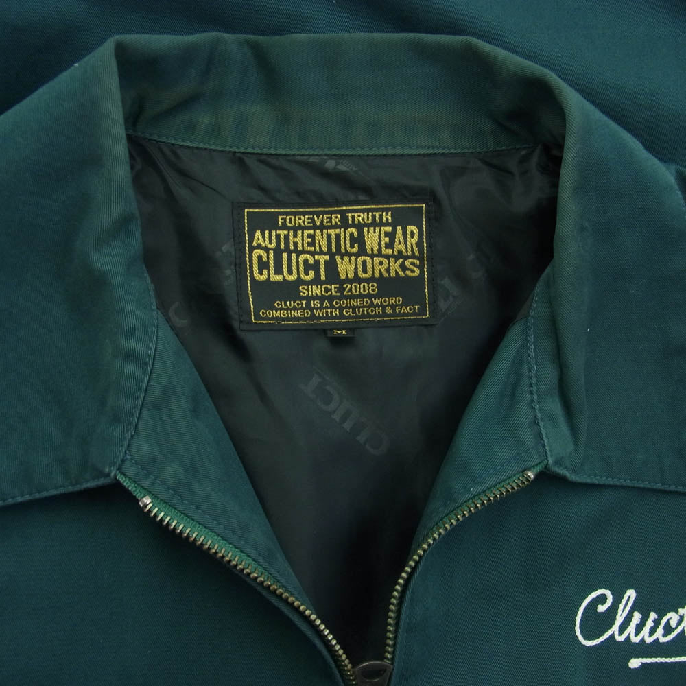 CLUCT クラクト バック刺繍 ジップアップ ジャケット スウィングトップ グリーン系 M【中古】