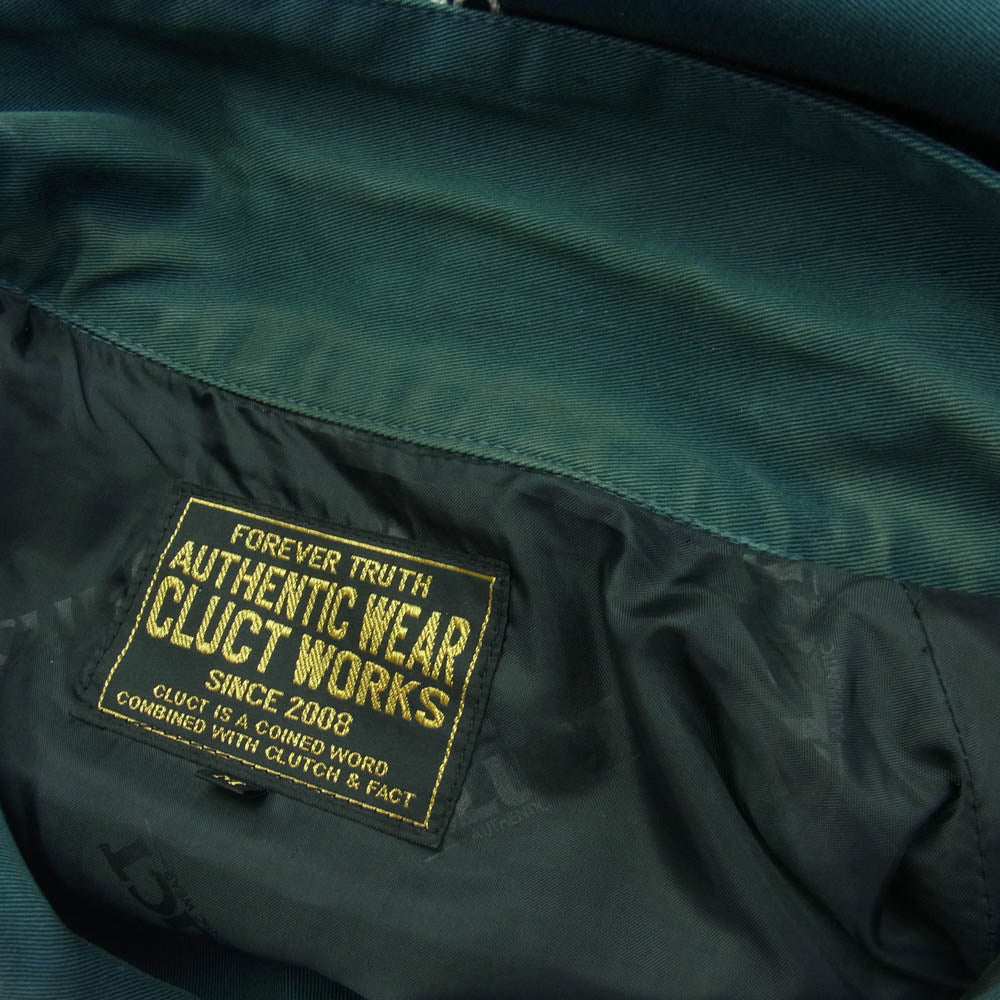 CLUCT クラクト バック刺繍 ジップアップ ジャケット スウィングトップ グリーン系 M【中古】