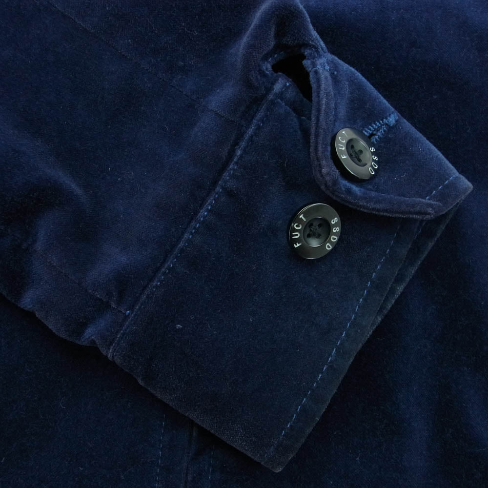 fuct ファクト SSDD ベロア刺繍 ジップアップジャケット ネイビー系 M【中古】