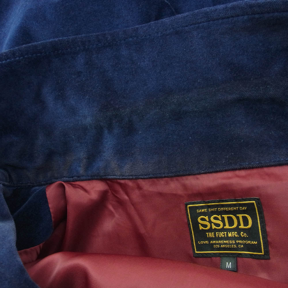 fuct ファクト SSDD ベロア刺繍 ジップアップジャケット ネイビー系 M【中古】