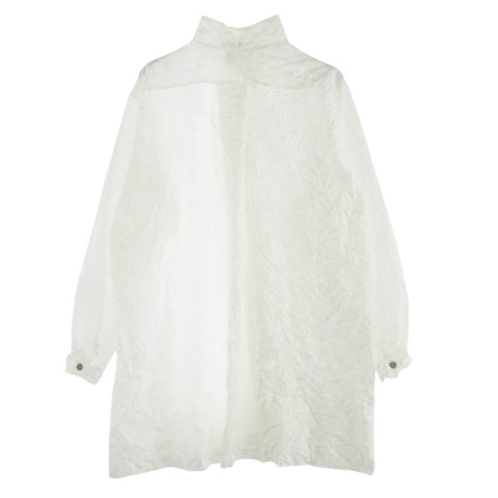 ISSEY MIYAKE イッセイミヤケ プリーツ シワ スタンドカラー 長袖 シャツ ホワイト系 M【中古】