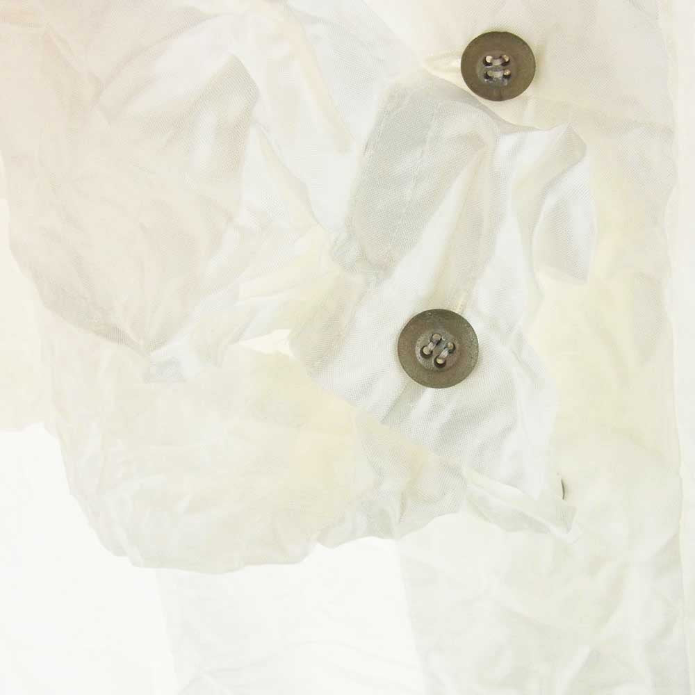 ISSEY MIYAKE イッセイミヤケ プリーツ シワ スタンドカラー 長袖 シャツ ホワイト系 M【中古】