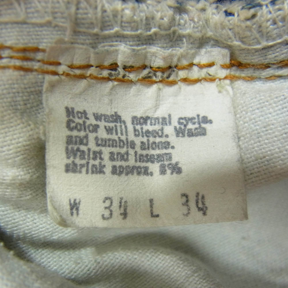 Levi's リーバイス Vintage ヴィンテージ 70’s 78年モデル 66後期 501 ボタンフライ セルビッチ デニムパンツ スモールe ボタン裏刻印6 インディゴブルー系 34【中古】