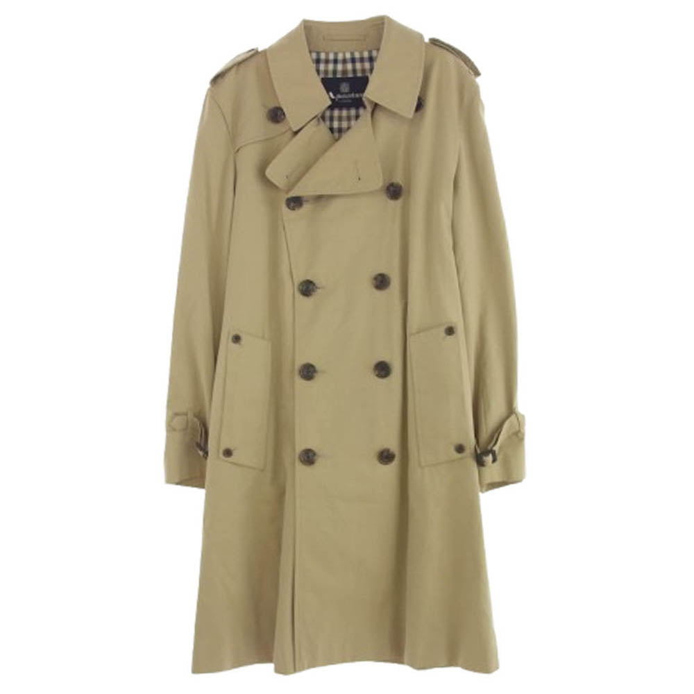 アクアスキュータム　ベージュ シングルトレンチコート チェック柄 アクアスキュータム ベージュ シングルトレンチコート チェック柄