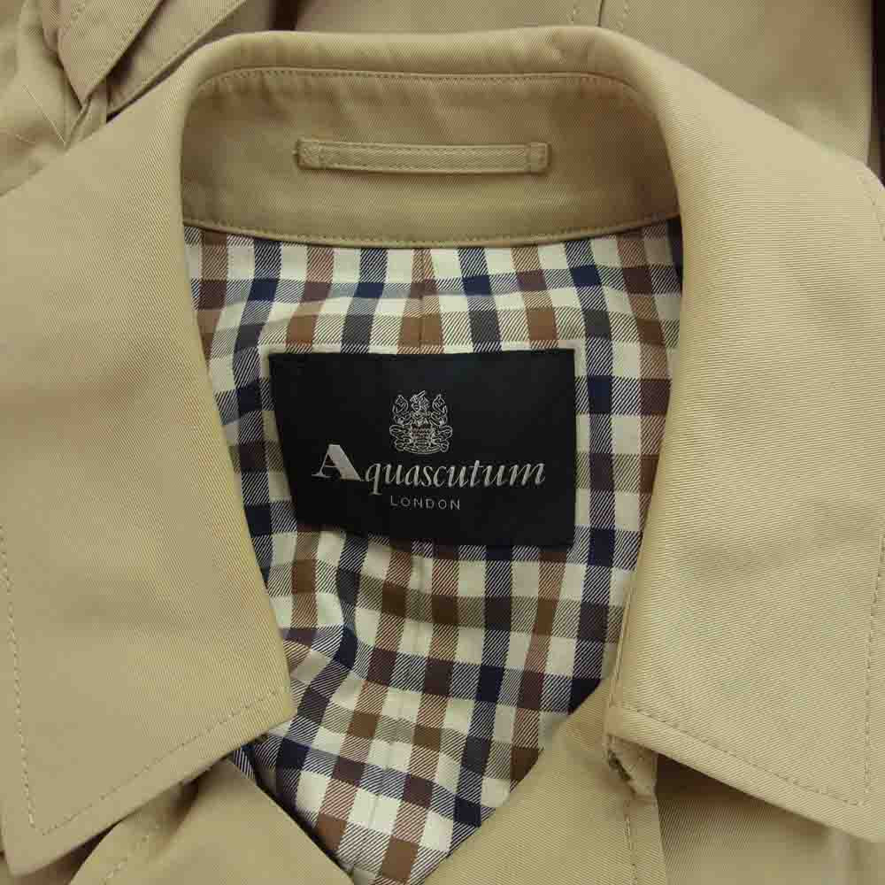 Aquascutum アクアスキュータム A9550008-83 83型 裏地チェック柄 トレンチコート ベージュ系 42【中古】