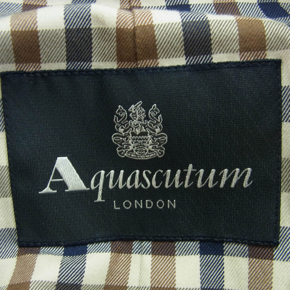 Aquascutum アクアスキュータム A9550008-83 83型 裏地チェック柄 トレンチコート ベージュ系 42【中古】