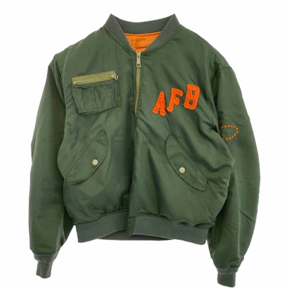 フォステクス・ガーメンツ ワッペンデザイン MA-1 フライトジャケット ブルゾン カーキ系 L【中古】