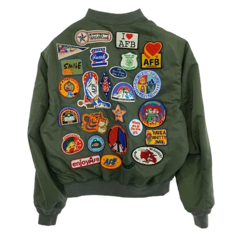 フォステクス・ガーメンツ ワッペンデザイン MA-1 フライトジャケット ブルゾン カーキ系 L【中古】