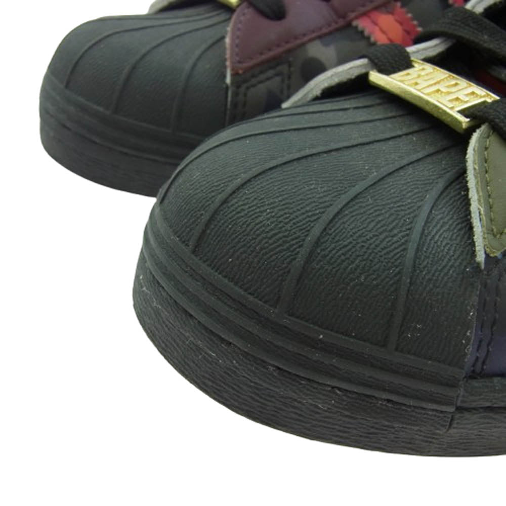 A BATHING APE アベイシングエイプ GZ8982 × ADIDAS アディダス SUPERSTAR 80s カモフラージュ ローカットスニーカー マルチカラー系 27.5cm【中古】