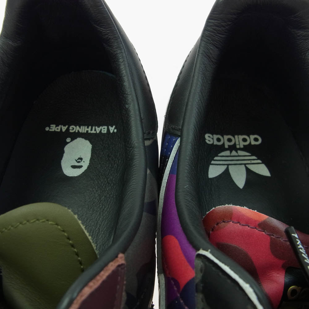 A BATHING APE アベイシングエイプ GZ8982 × ADIDAS アディダス SUPERSTAR 80s カモフラージュ ローカットスニーカー マルチカラー系 27.5cm【中古】