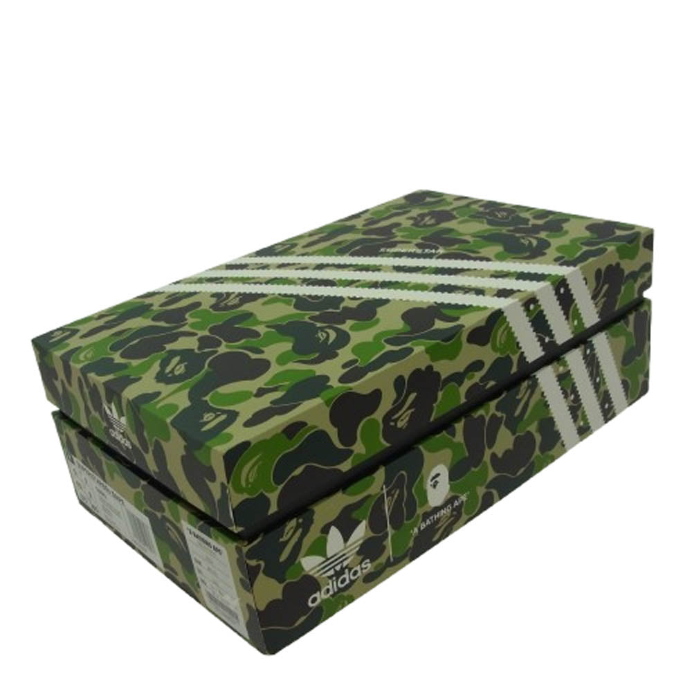A BATHING APE アベイシングエイプ GZ8982 × ADIDAS アディダス SUPERSTAR 80s カモフラージュ ローカットスニーカー マルチカラー系 27.5cm【中古】