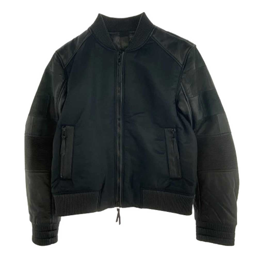 カルペディエム パッチワーク レザーハイブリット MA-1 ブルゾン ブラック系 M【中古】